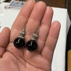 Black Round Earrings 🖤